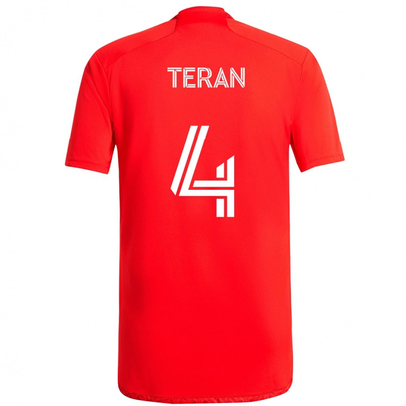 Danxen Criança Camisola Carlos Terán #4 Vermelho Branco Principal 2025/26 Camisa