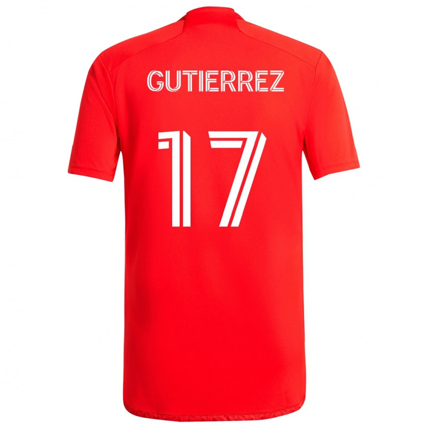 Danxen Criança Camisola Brian Gutiérrez #17 Vermelho Branco Principal 2025/26 Camisa