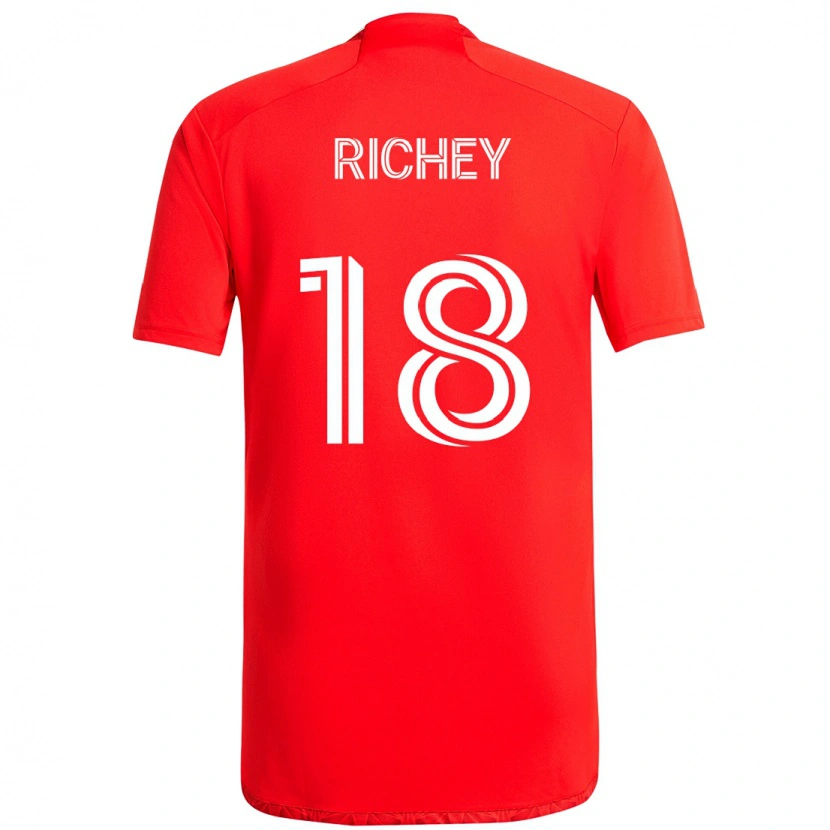 Danxen Criança Camisola Spencer Richey #18 Vermelho Branco Principal 2025/26 Camisa