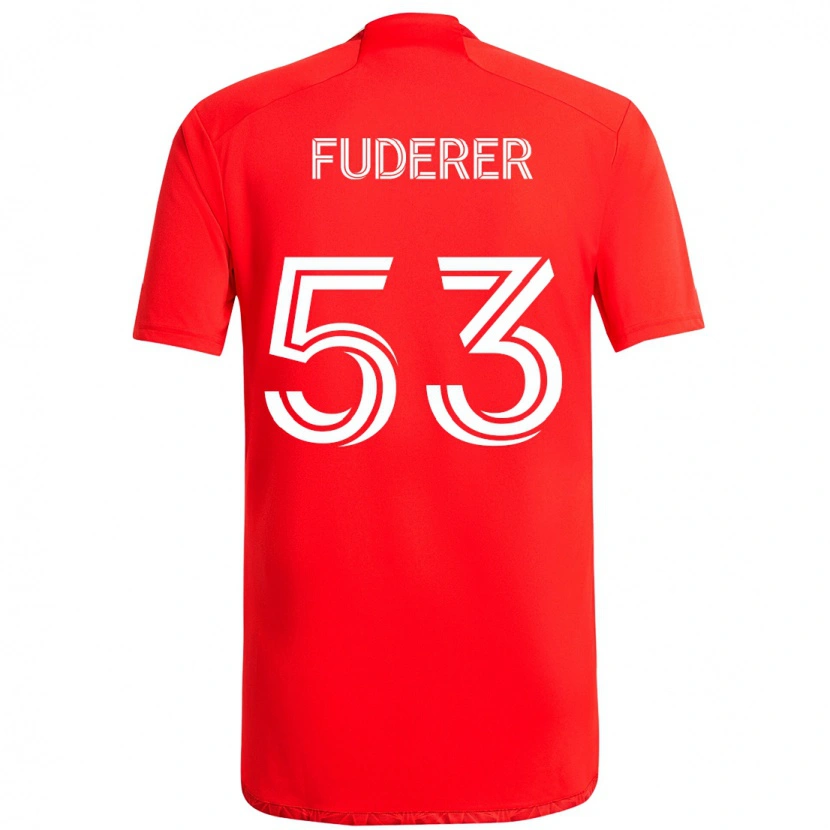 Danxen Criança Camisola Jake Fuderer #53 Vermelho Branco Principal 2025/26 Camisa