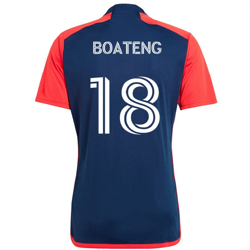 Danxen Criança Camisola Emmanuel Boateng #18 Azul Vermelho Principal 2025/26 Camisa