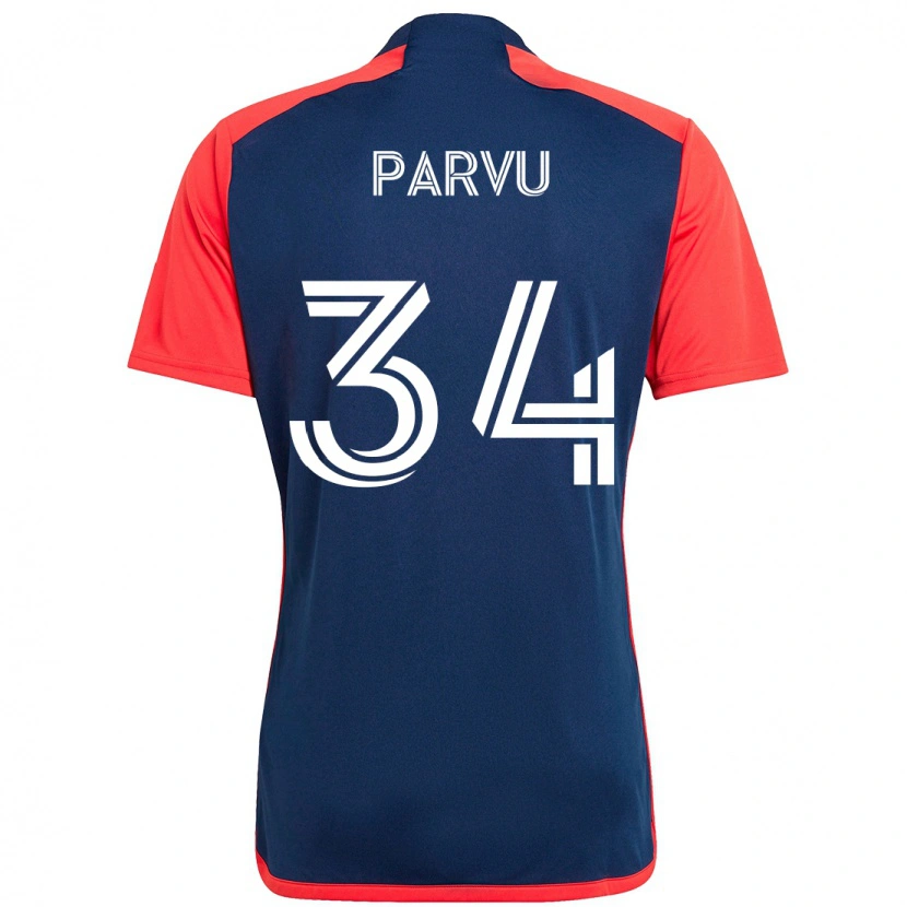 Danxen Criança Camisola Alexandru Parvu #34 Azul Vermelho Principal 2025/26 Camisa