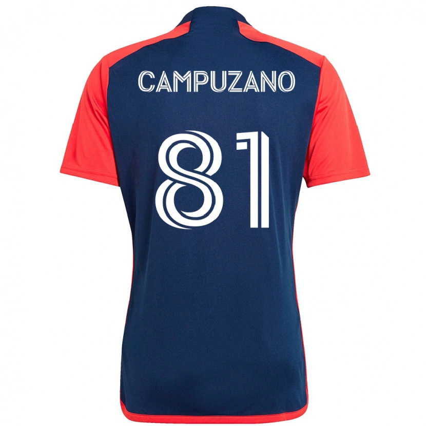 Danxen Criança Camisola Nico Campuzano #81 Azul Vermelho Principal 2025/26 Camisa