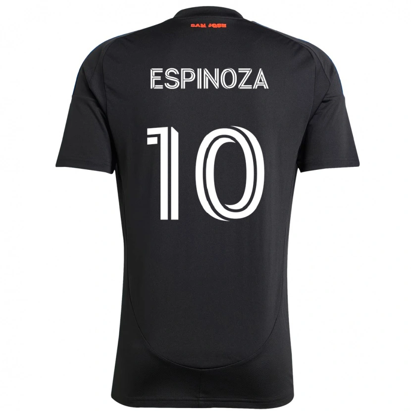 Danxen Criança Camisola Cristian Espinoza #10 Preto Azul Escuro Principal 2025/26 Camisa