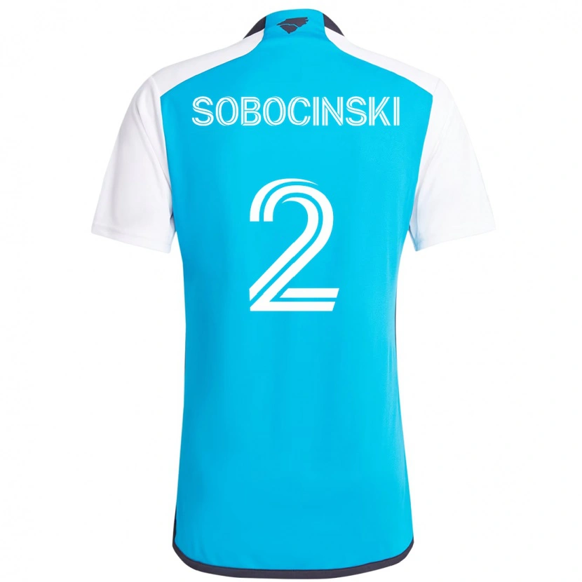 Danxen Criança Camisola Jan Sobocinski #2 Azul Celeste Branco Principal 2025/26 Camisa