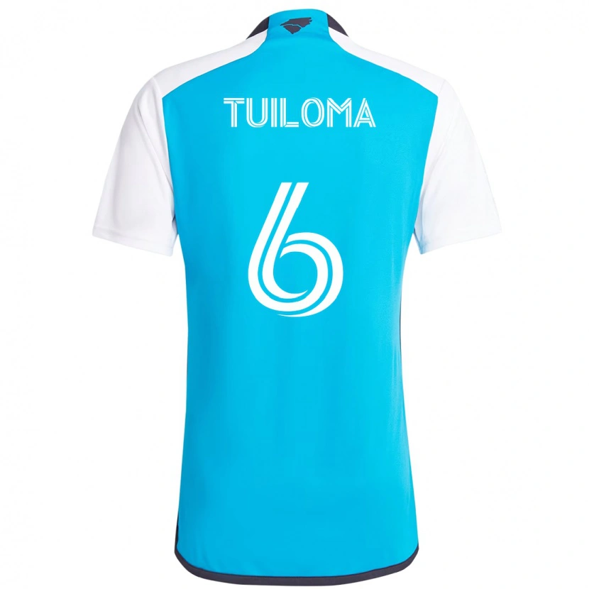 Danxen Criança Camisola Bill Tuiloma #6 Azul Celeste Branco Principal 2025/26 Camisa