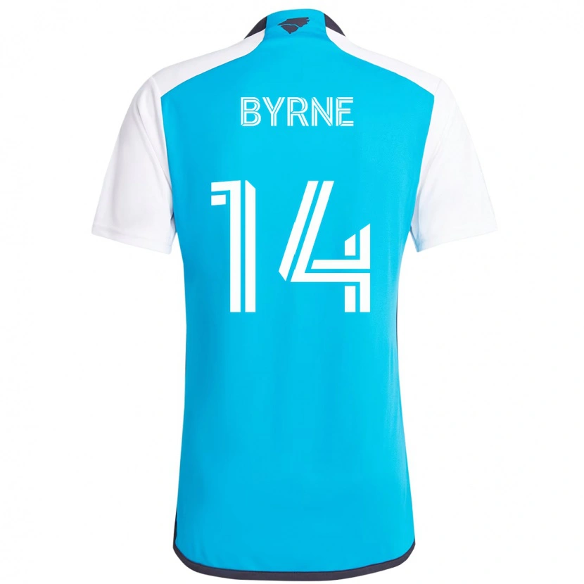 Danxen Criança Camisola Nathan Byrne #14 Azul Celeste Branco Principal 2025/26 Camisa