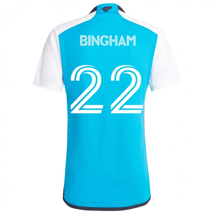 Danxen Criança Camisola David Bingham #22 Azul Celeste Branco Principal 2025/26 Camisa
