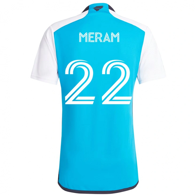 Danxen Criança Camisola Justin Meram #22 Azul Celeste Branco Principal 2025/26 Camisa