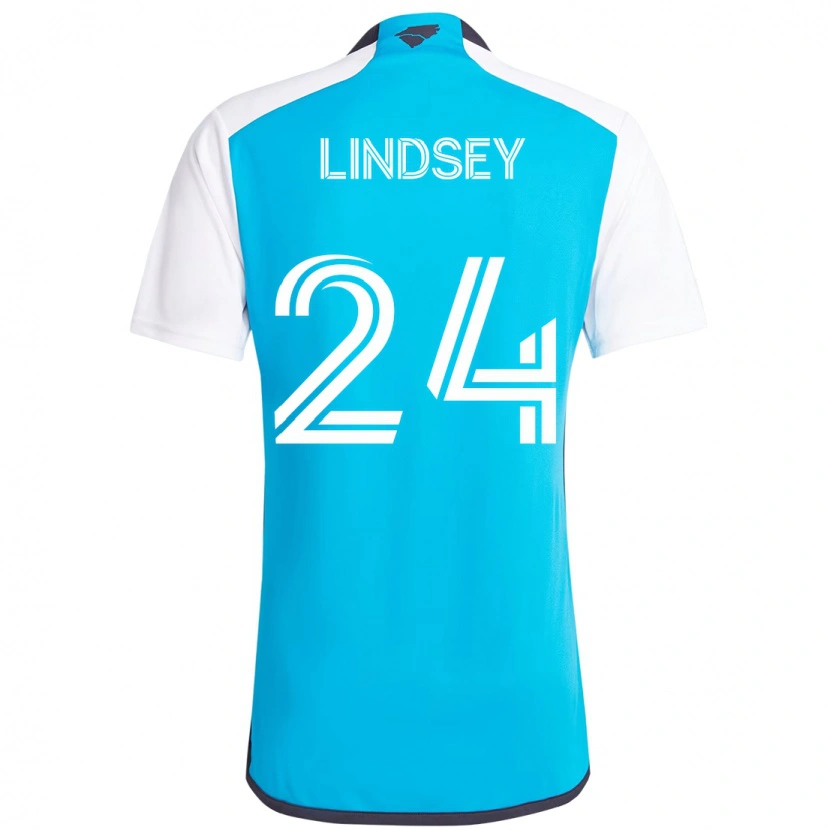 Danxen Criança Camisola Jaylin Lindsey #24 Azul Celeste Branco Principal 2025/26 Camisa