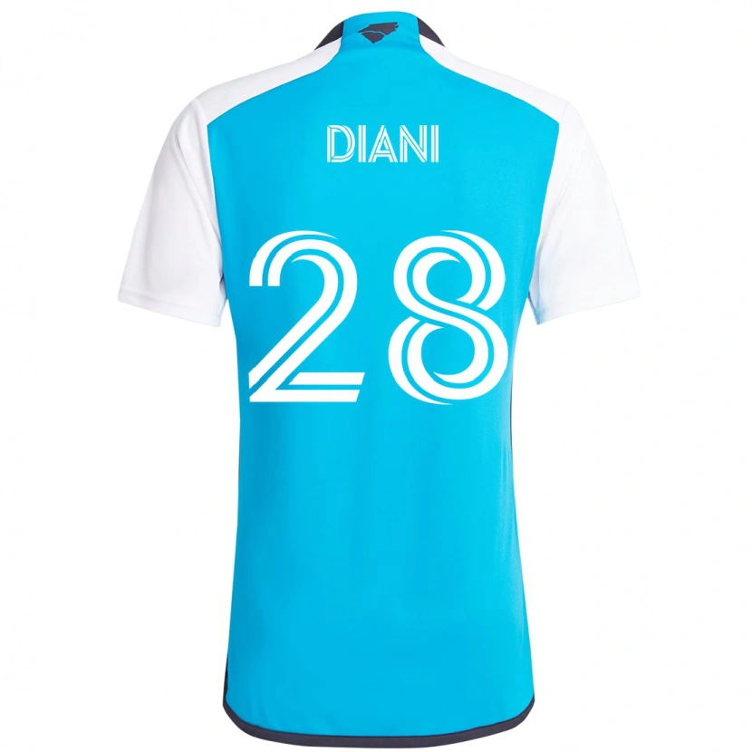 Danxen Criança Camisola Djibril Diani #28 Azul Celeste Branco Principal 2025/26 Camisa
