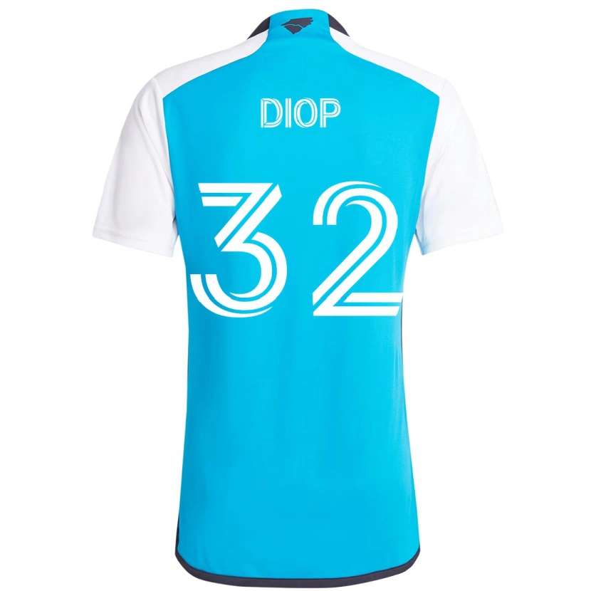 Danxen Criança Camisola Hamady Diop #32 Azul Celeste Branco Principal 2025/26 Camisa