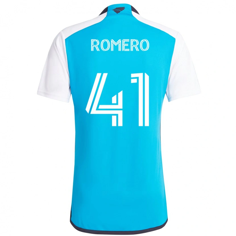 Danxen Criança Camisola Brian Romero #41 Azul Celeste Branco Principal 2025/26 Camisa