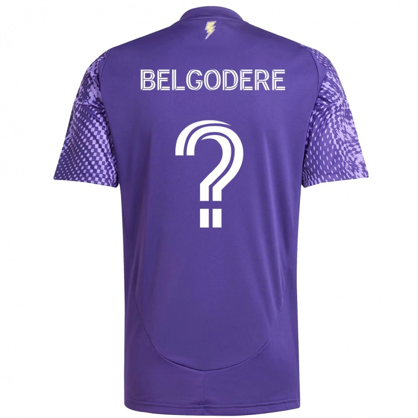 Danxen Criança Camisola Matthew Belgodere #0 Roxo Branco Principal 2025/26 Camisa