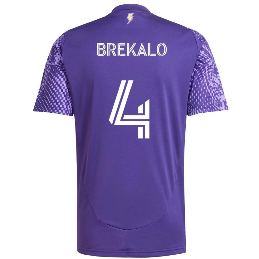 Danxen Criança Camisola David Brekalo #4 Roxo Branco Principal 2025/26 Camisa