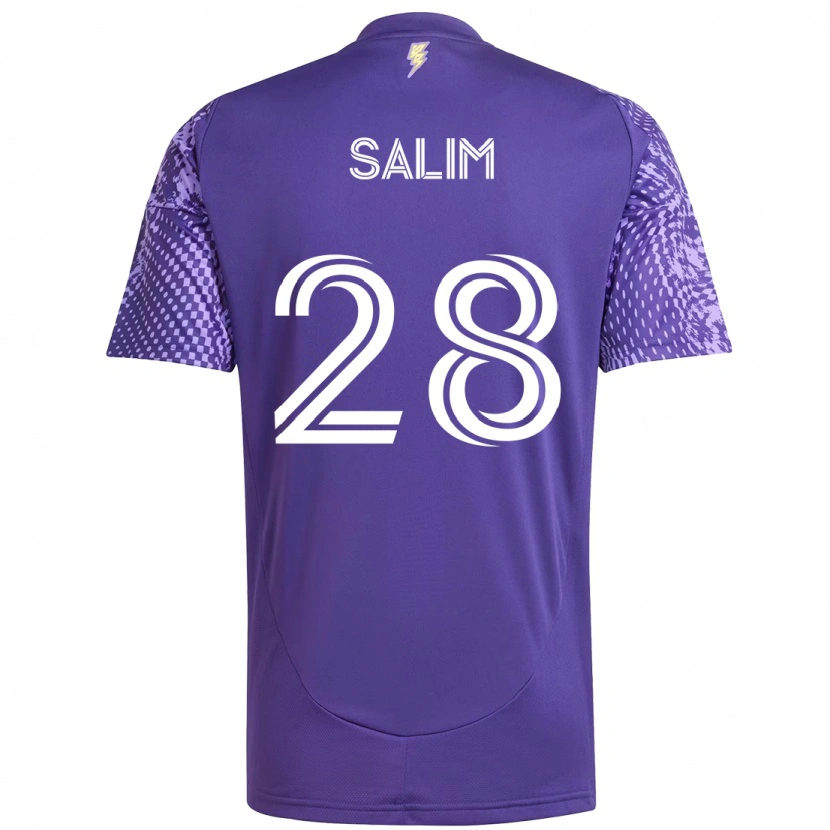 Danxen Criança Camisola Abdi Salim #28 Roxo Branco Principal 2025/26 Camisa