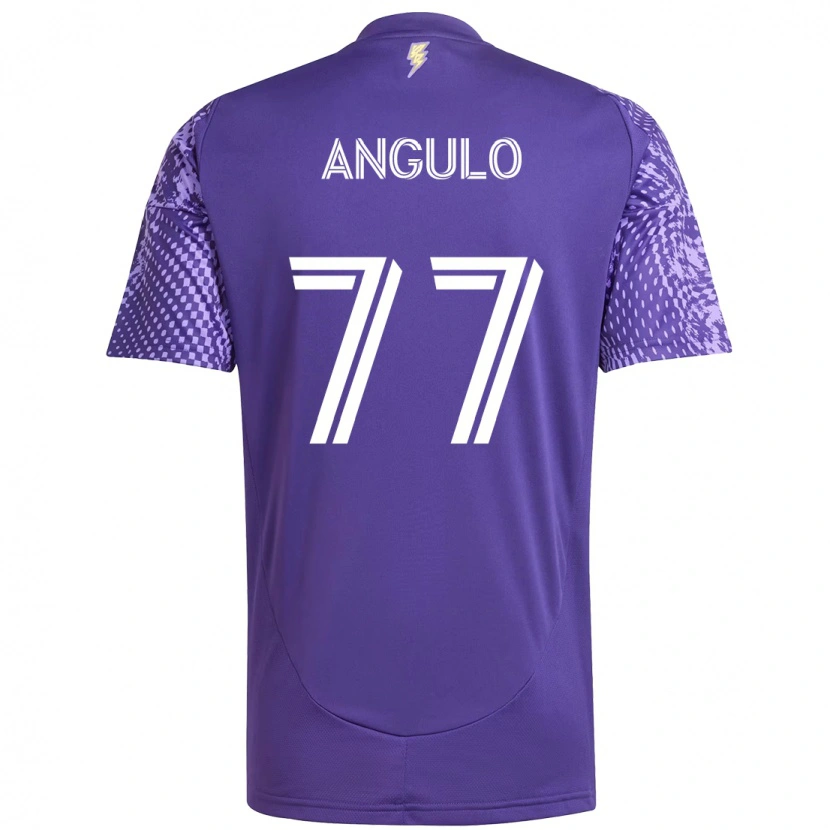 Danxen Criança Camisola Iván Angulo #77 Roxo Branco Principal 2025/26 Camisa