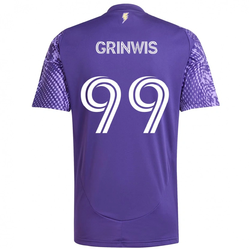 Danxen Criança Camisola Adam Grinwis #99 Roxo Branco Principal 2025/26 Camisa