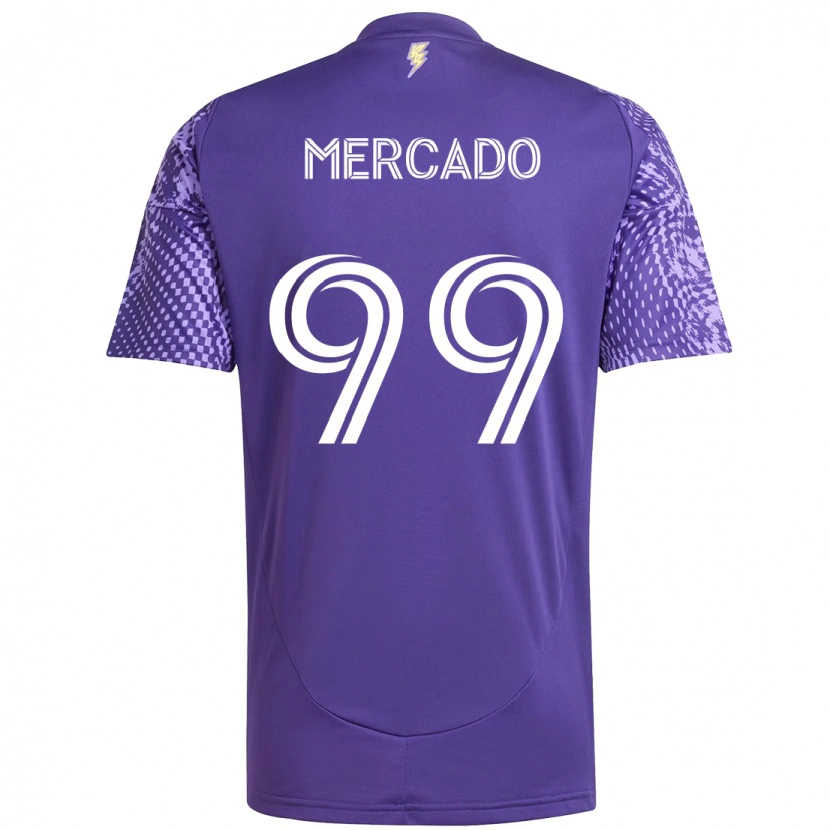 Danxen Criança Camisola Carlos Mercado #99 Roxo Branco Principal 2025/26 Camisa