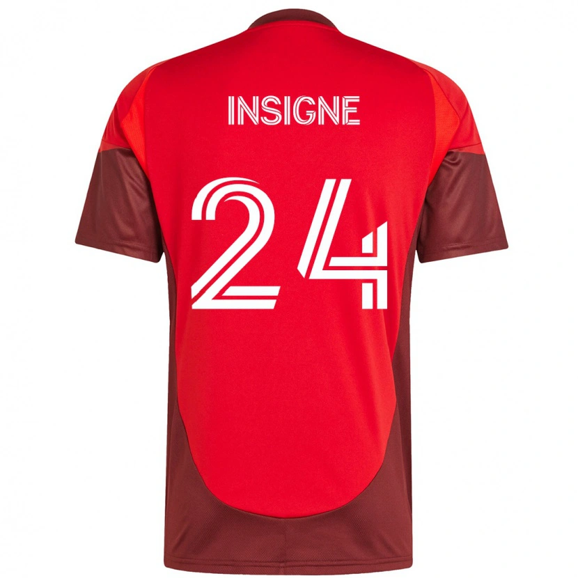 Danxen Criança Camisola Lorenzo Insigne #24 Vermelho Branco Principal 2025/26 Camisa