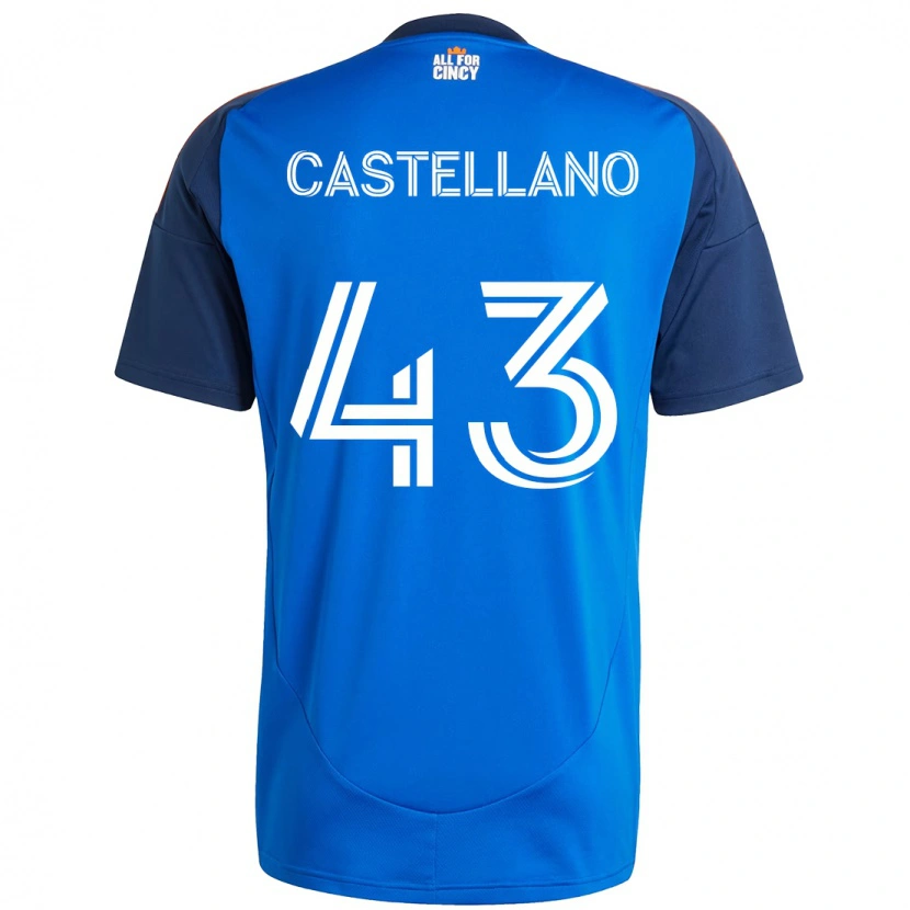 Danxen Criança Camisola Jesús Castellano #43 Azul Escuro Laranja Principal 2025/26 Camisa