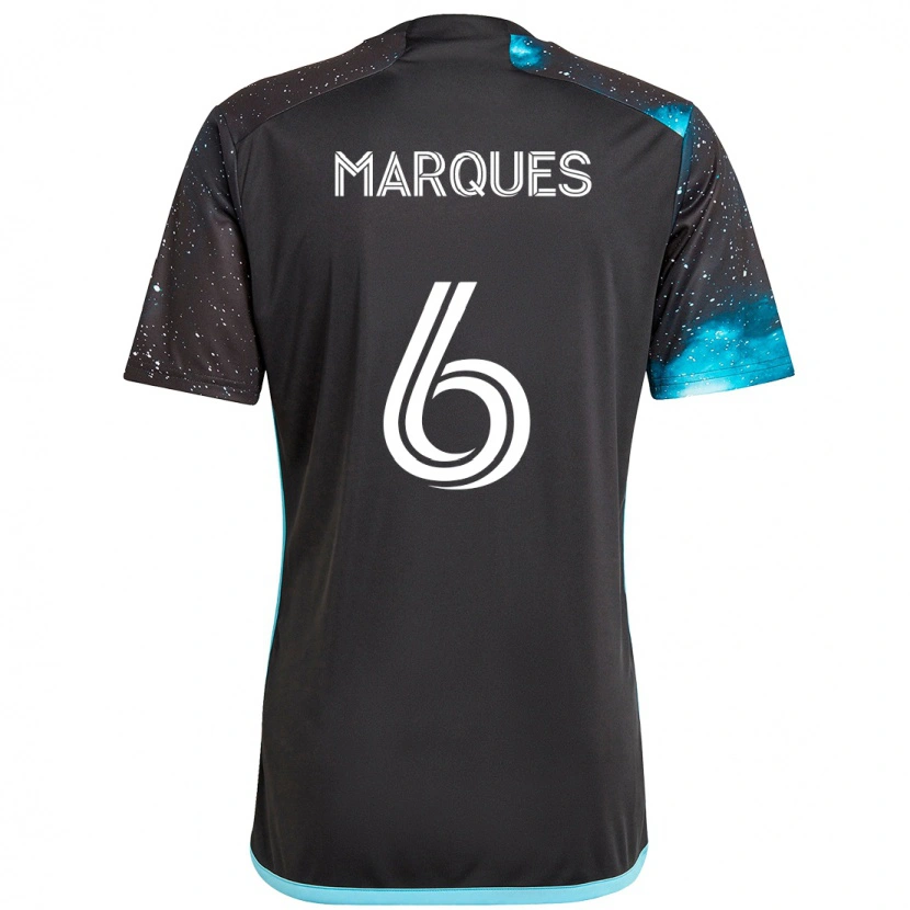 Danxen Criança Camisola Mikael Marqués #6 Preto Azul Principal 2025/26 Camisa