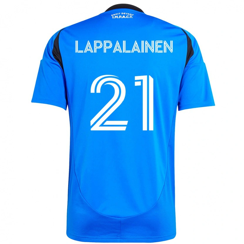 Danxen Criança Camisola Lassi Lappalainen #21 Azul Escuro Preto Principal 2025/26 Camisa
