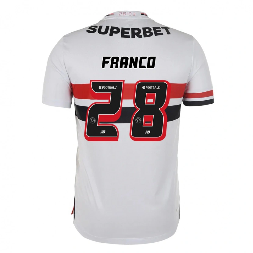 Danxen Criança Camisola Alan Franco #28 Vermelho Preto Branco Principal 2025/26 Camisa