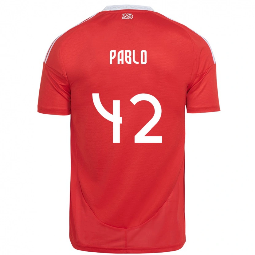 Danxen Criança Camisola Pablo #42 Vermelho Branco Principal 2025/26 Camisa