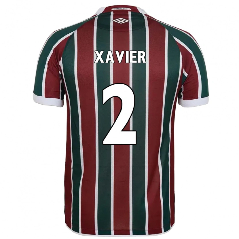 Danxen Criança Camisola Samuel Xavier #2 Verde Bordô Branco Principal 2025/26 Camisa