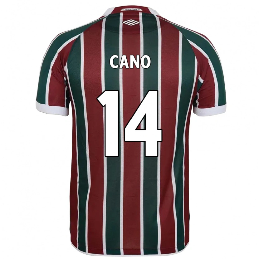 Danxen Criança Camisola Germán Cano #14 Verde Bordô Branco Principal 2025/26 Camisa
