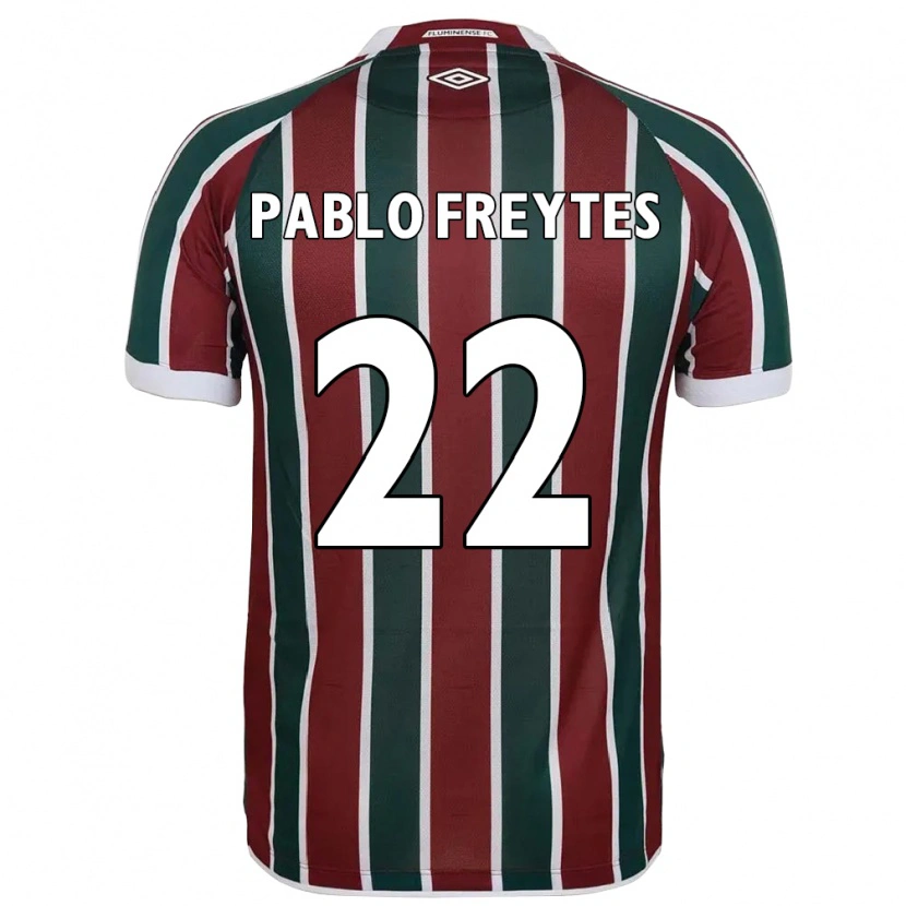 Danxen Criança Camisola Juan Pablo Freytes #22 Verde Bordô Branco Principal 2025/26 Camisa