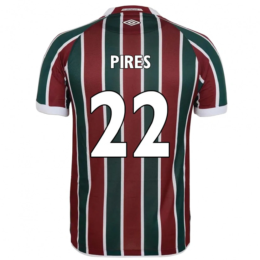 Danxen Criança Camisola Gabriel Pires #22 Verde Bordô Branco Principal 2025/26 Camisa