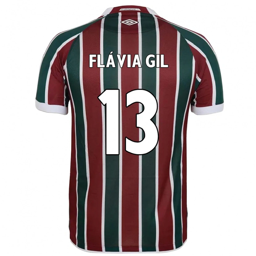 Danxen Criança Camisola Flávia Gil #13 Verde Bordô Branco Principal 2025/26 Camisa