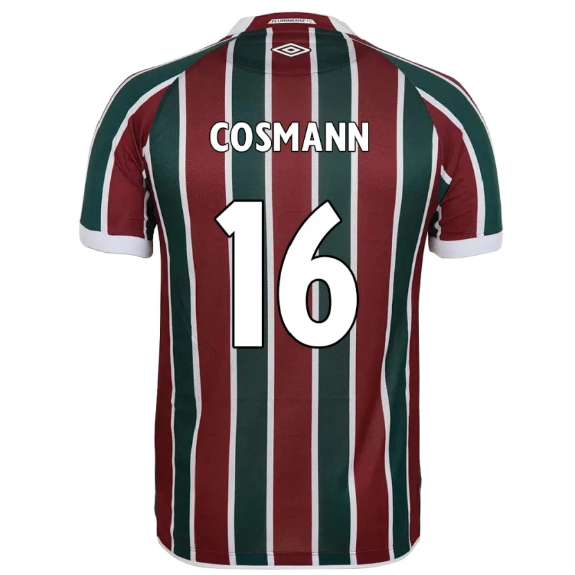 Danxen Criança Camisola Yasmin Cosmann #16 Verde Bordô Branco Principal 2025/26 Camisa