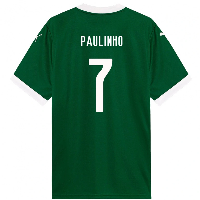 Danxen Criança Camisola Paulinho #7 Verde Branco Principal 2025/26 Camisa