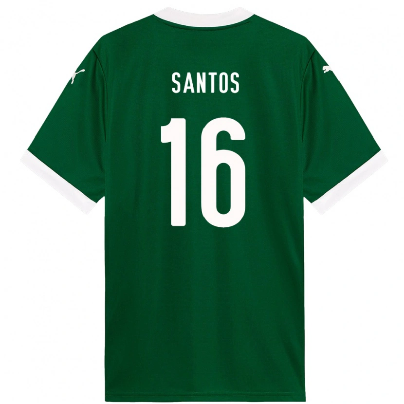 Danxen Criança Camisola Gaby Santos #16 Verde Branco Principal 2025/26 Camisa