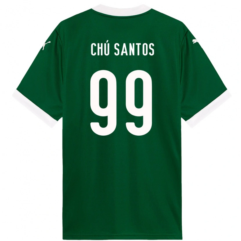 Danxen Criança Camisola Chú Santos #99 Verde Branco Principal 2025/26 Camisa