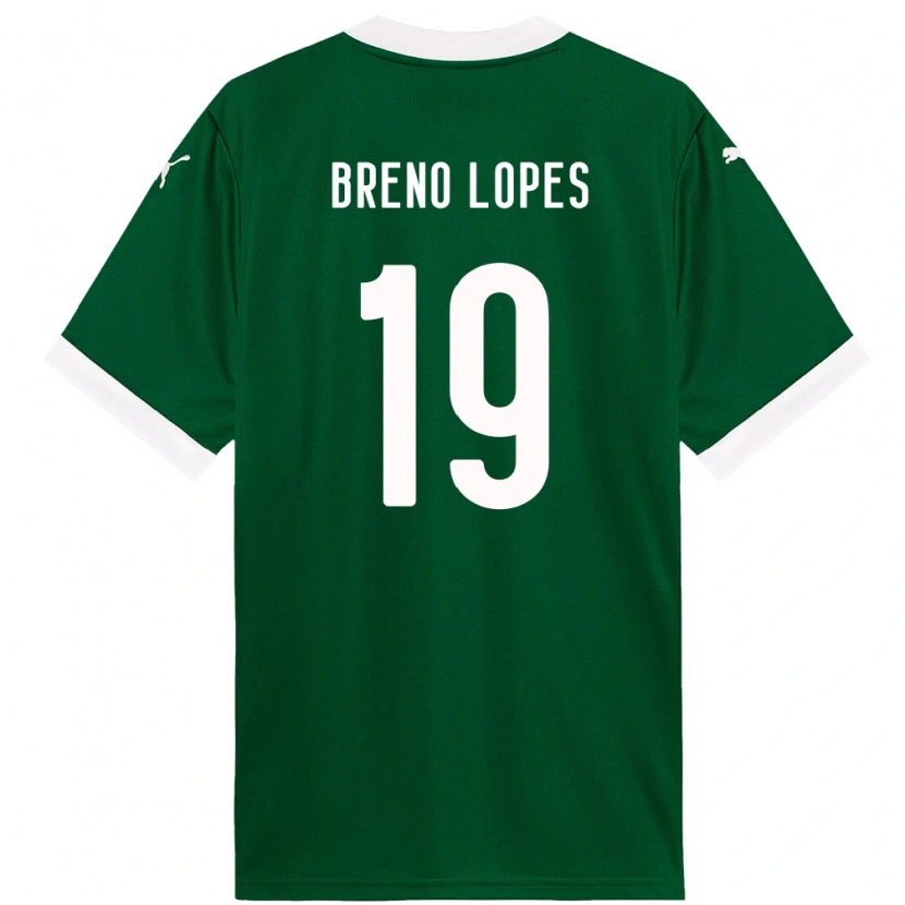 Danxen Criança Camisola Breno Lopes #19 Verde Branco Principal 2025/26 Camisa