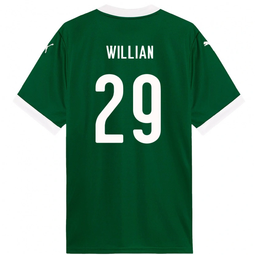 Danxen Criança Camisola Willian #29 Verde Branco Principal 2025/26 Camisa