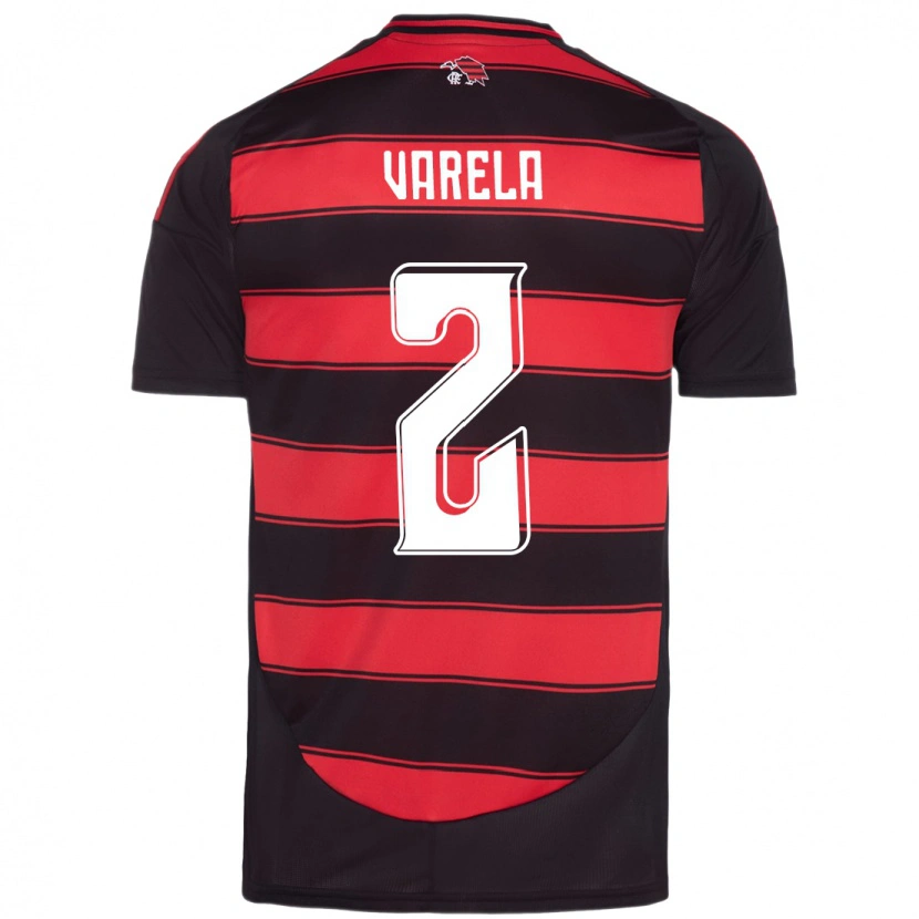Danxen Criança Camisola Guillermo Varela #2 Vermelho Preto Principal 2025/26 Camisa