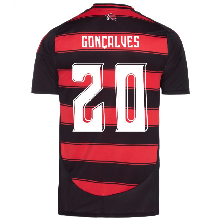 Danxen Criança Camisola Matheus Gonçalves #20 Vermelho Preto Principal 2025/26 Camisa