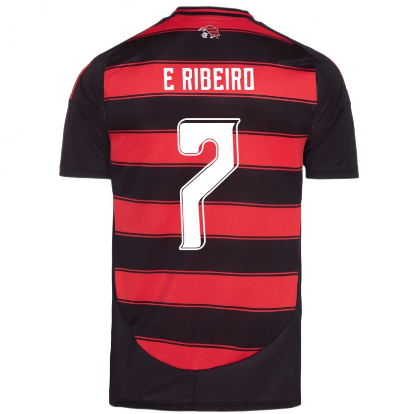 Danxen Criança Camisola Everton Ribeiro #7 Vermelho Preto Principal 2025/26 Camisa