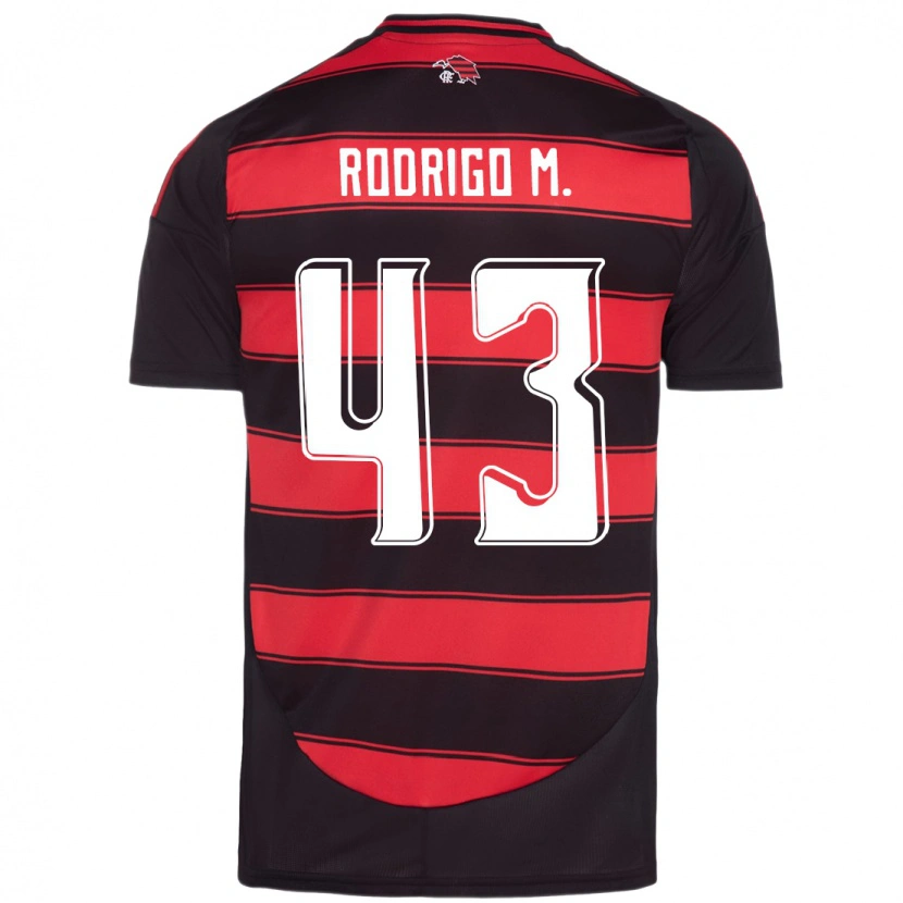 Danxen Criança Camisola Rodrigo Muniz #43 Vermelho Preto Principal 2025/26 Camisa