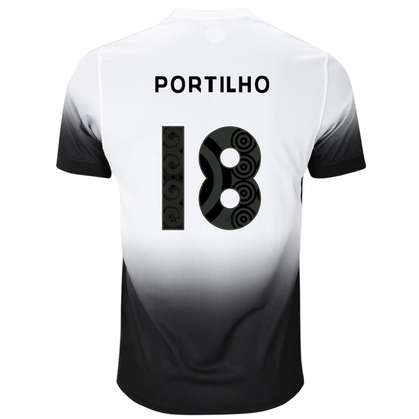 Danxen Criança Camisola Gabi Portilho #18 Branco Preto Principal 2025/26 Camisa