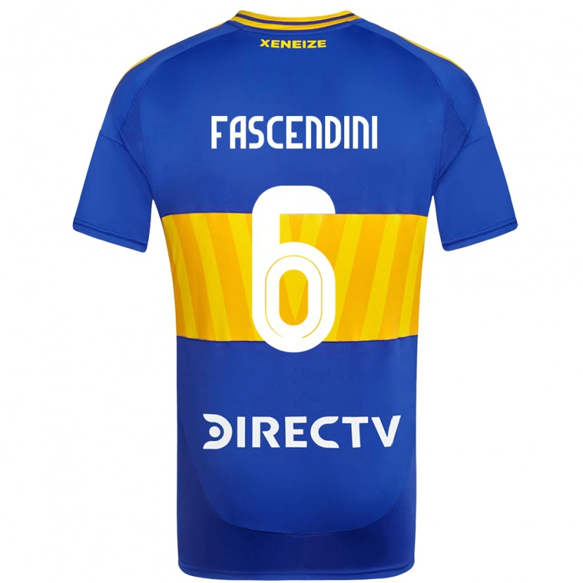 Danxen Criança Camisola Valentin Fascendini #6 Azul Royal Amarelo Principal 2025/26 Camisa