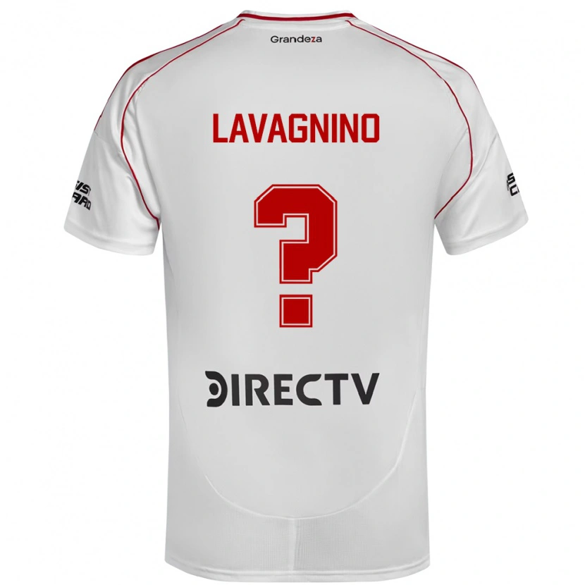 Danxen Criança Camisola Lucas Lavagnino #0 Branco Vermelho Principal 2025/26 Camisa