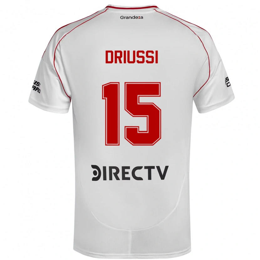 Danxen Criança Camisola Sebastián Driussi #15 Branco Vermelho Principal 2025/26 Camisa