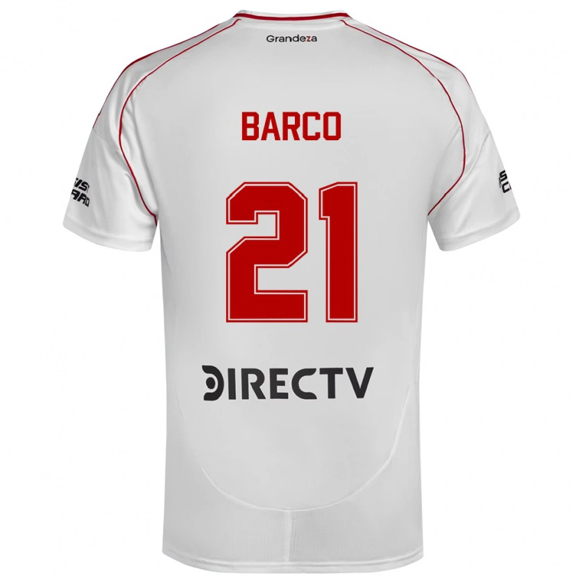 Danxen Criança Camisola Esequiel Barco #21 Branco Vermelho Principal 2025/26 Camisa