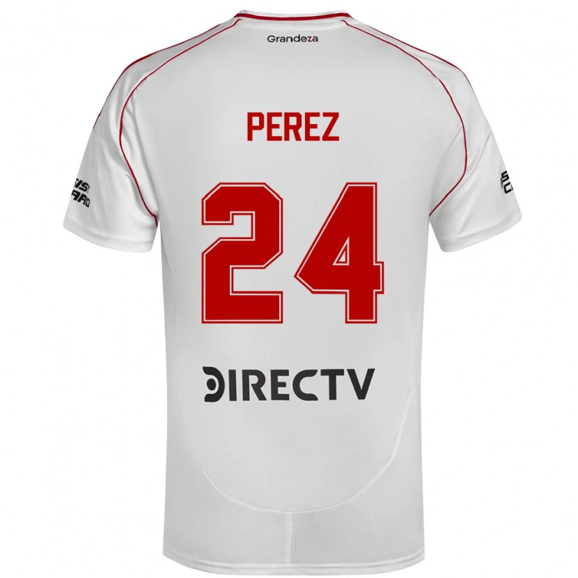 Danxen Criança Camisola Enzo Pérez #24 Branco Vermelho Principal 2025/26 Camisa
